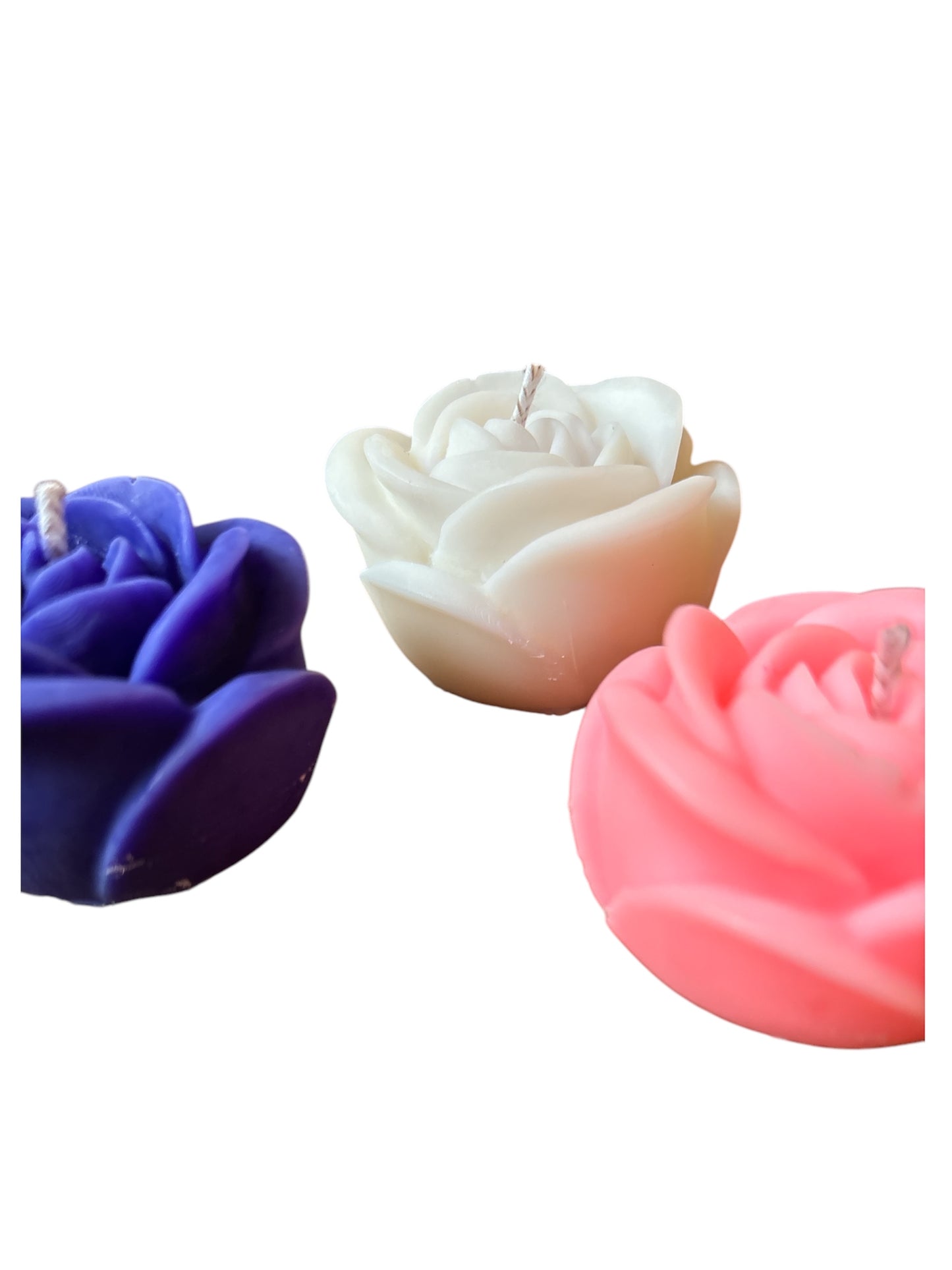 Trio of Rose Shaped Candles