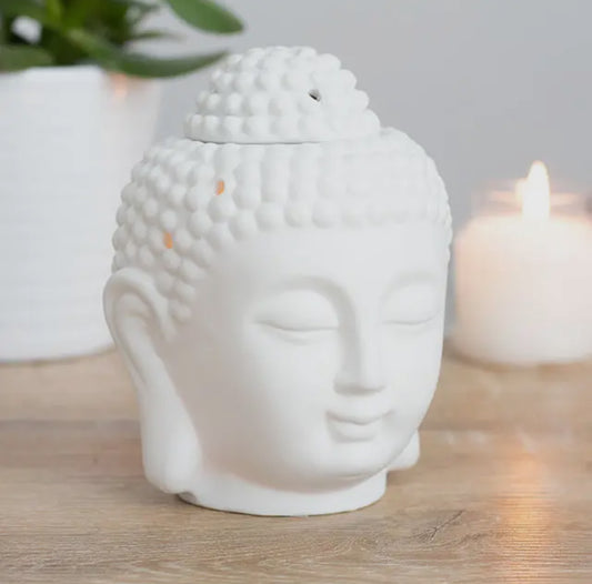 White Buddha Head Oil Burner and
Wax Warmer