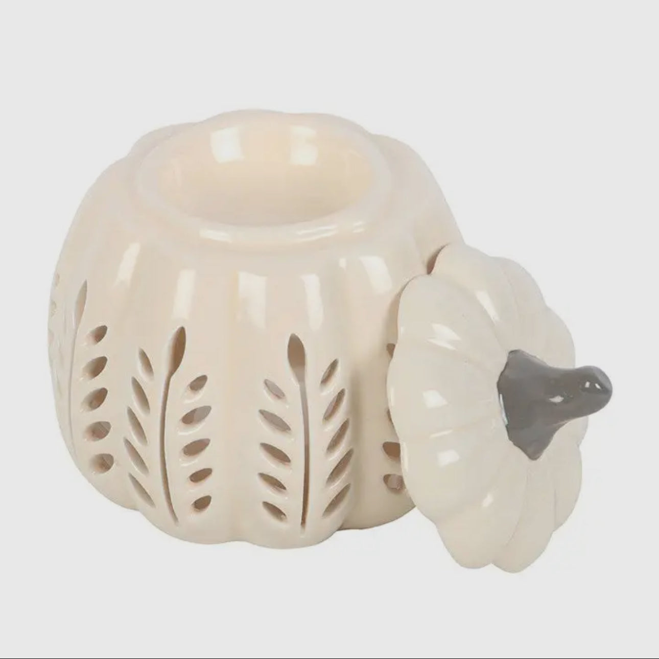 Cream Autumn Leaf Cut Out Pumpkin Oil
Burner and Wax Warmer